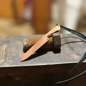 Handmade knife Necklace - Simple Design with Brown Cord & Mini Chef Knife, cleaver or Bowie knife Pendant - Handmade Jewelry