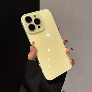 Phone Case - 3pcs (1 Phone Case And 2 Pack Screen Protector) Crystal Lens Ice Feel Glass Liquid Silicone Solid Color Compatible with Apple 17 Pro Max Phone Case 15 Pro New Iphone 13 Premium 14 Pro Unisex 15 Silicone 16 Pro Creative 16 Niche Full Cov