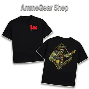 Heckler & Koch HK, Lead From The Front, Tactical Skeleton, NVG, HK416, Military T-Shirt, Gun Enthusiast Gift, 2A, Patriotic, Graphic Tee, AmmoGear Shop, Men's Tee