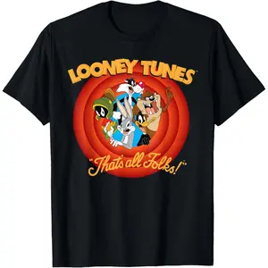 Looney Tunes That's All Folks! T-Shirt Small