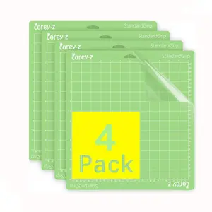 Standard Grip Cutting Mat (4 Counts), 12x12 Cutting Mat, Standard Sticky Quilting Cutting Mat, Replacement Accessories for Cricut, Cutting Supplies