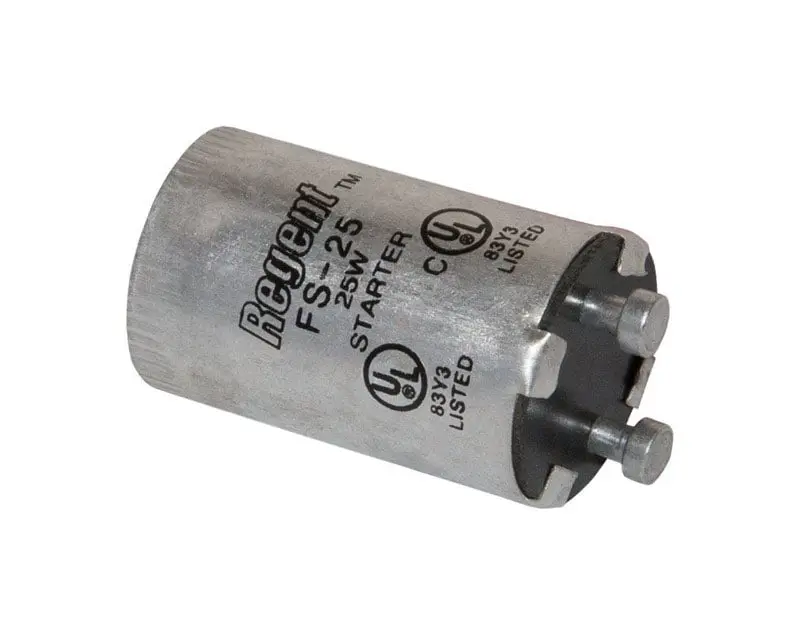 Satco 30969 UL Listed F.S. 25W White Fluorescent Starters - Pack of 25, For Lamp Ignition, Fixes Lamp Tube End-Only Glow Issues