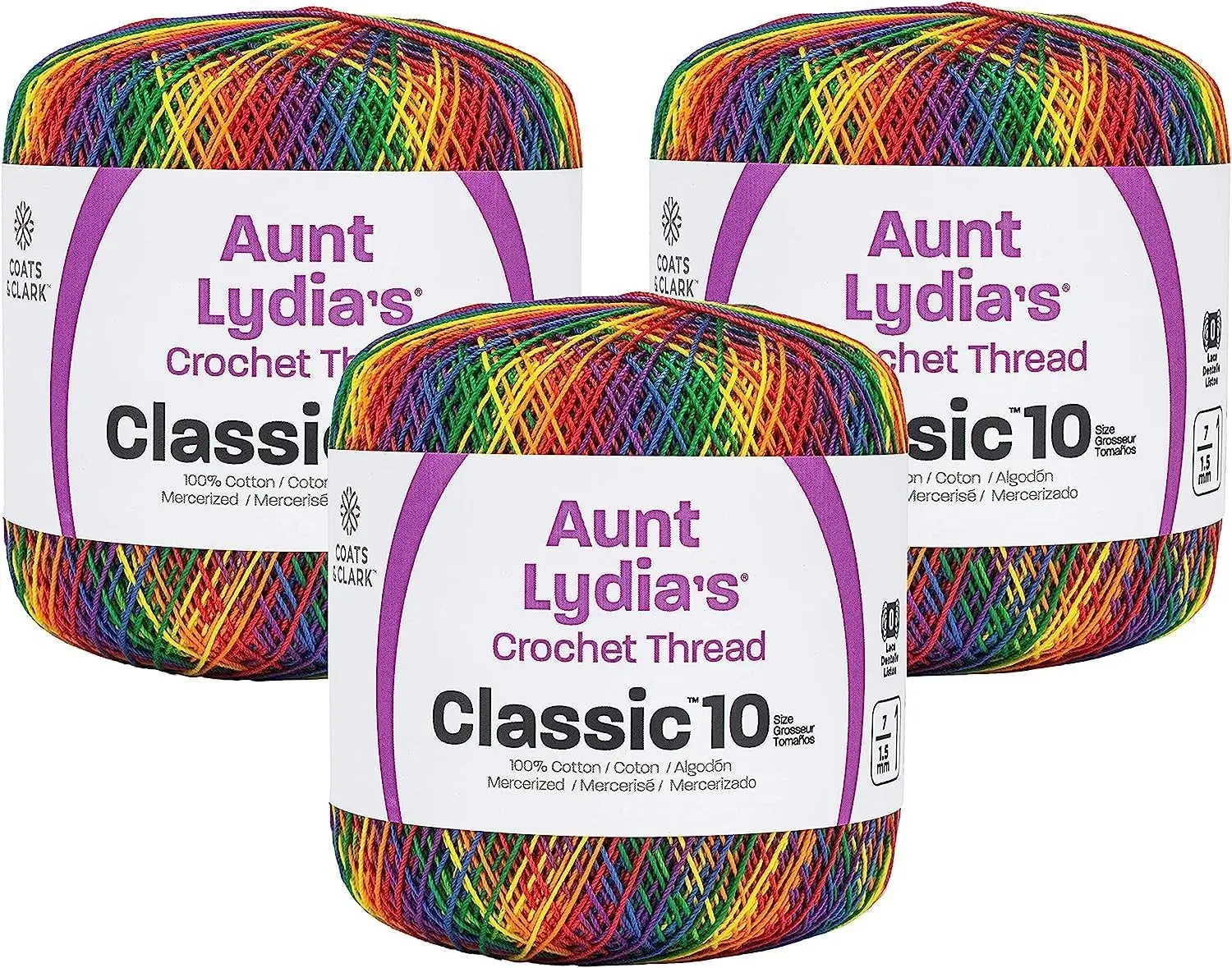 Aunt Lydia's Bulk Buy Crochet Cotton Classic Crochet Thread Size 10 (3-Pack) Mexicana 154-250 Gift