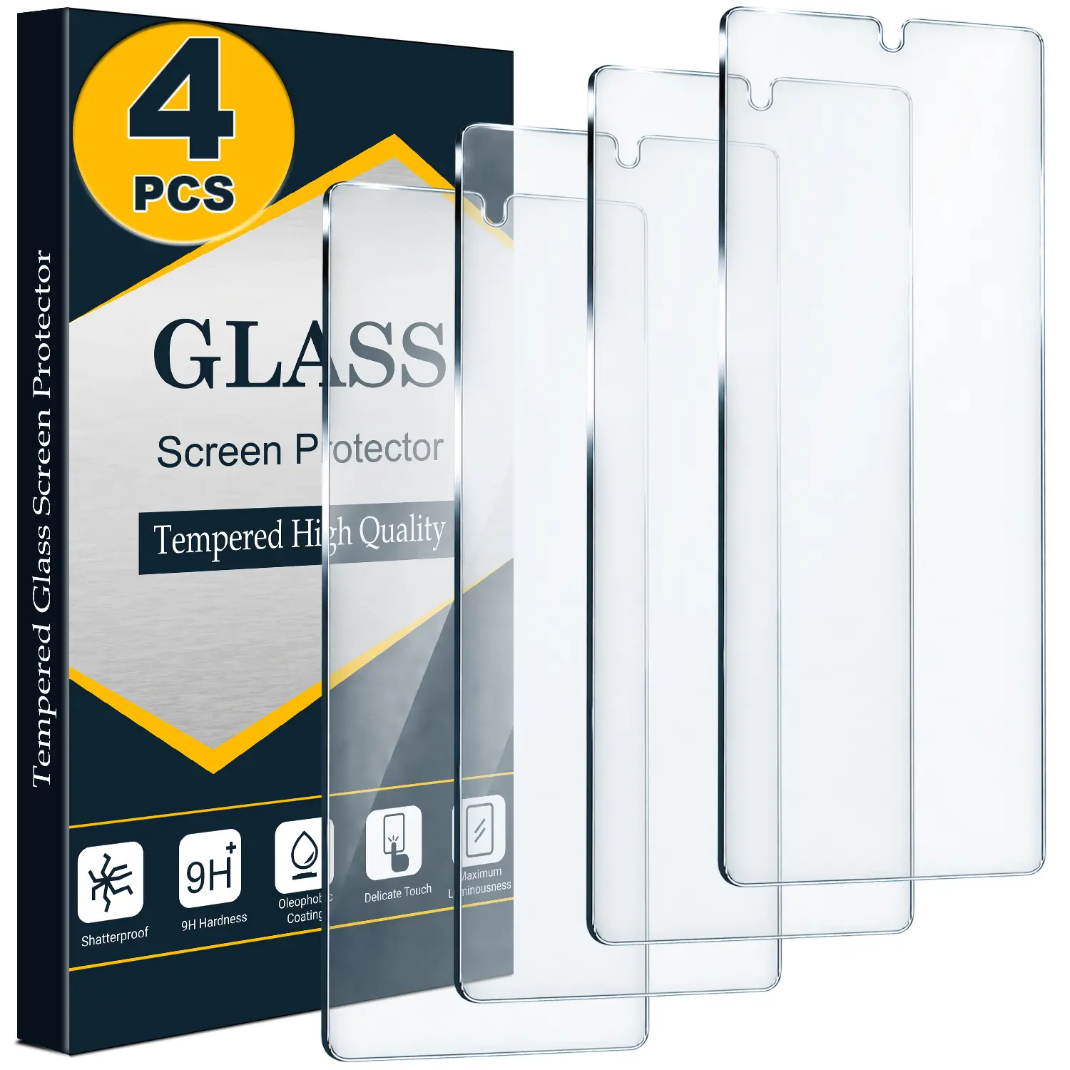 4 Pcs Tempered Glass Screen Protector For Samsung Galaxy S26 Ultra / S26 Plus / S26 / S25 Ultra / S25 Plus / S25 / S24 Ultra / S24 Plus / S24, 9H HD Clear Anti-Scratch Case Friendly Screen Protection