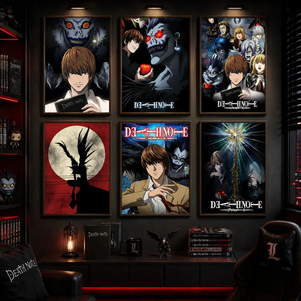Death Note Light Yagami Poster Anime Fan Canvas Art Print Manga Image Bedroom Wall Decoration Birthday Gift for Teenage Fans Boys Girls, Anime Room Decor for Bedroom Dorm Gaming Room Office, Japanese Manga Wall Art, Gift for Anime Lovers