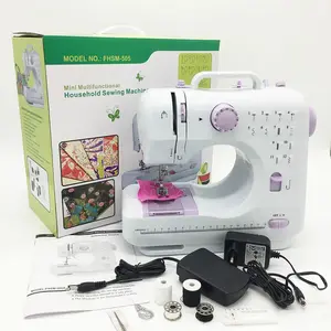 Smart Dual Control Sewing Machine with Foot Pedal & Button Operation 12 Built-in Stitches Portable Design for Home Tailoring