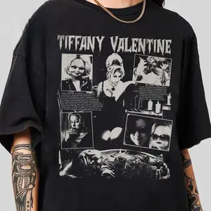 Tiffany Valentine Horror Character Shirt, Bridge Of Chucky, Halloween Movie Tee, Spooky Season, Unisex Streetwear Shirt, Menswear, Womenswear Novelty Graphic T Shirt funny tshirt Undershirts Tees Casual Streetwear Classic Plain Men's Women Cotton Moisture
