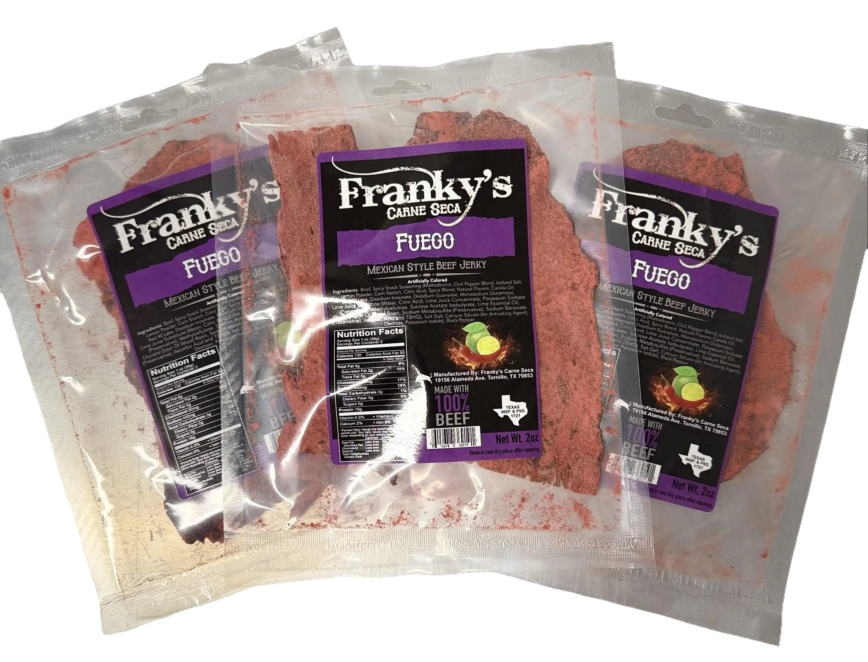 3 Pack Franky's Fuego Jerky Meat