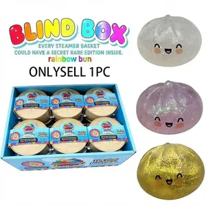 Glitter Series Expressive Big Dumpling Squishy - Blind Box, Mysecret Bun Fidget Toy, Soft TPR Material, Stress Relief, Unboxing Surprise,  Rare squishy Random Style per Pack. Perfect for graduation, great for students to exchange gifts.
