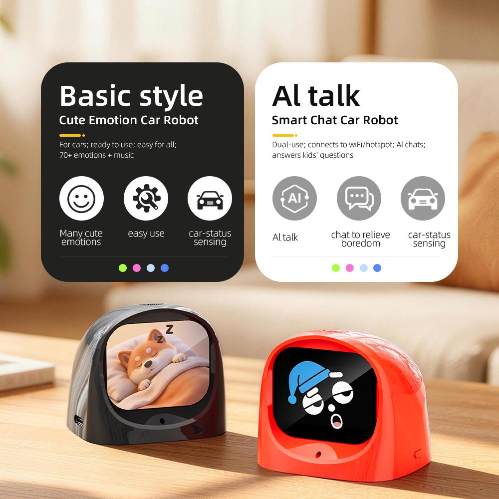 AI Smart Car Robot Companion - Interactive Electronic Pet with 70+ Emotions, Voice Chat & Car-Status Sensing, Educational Desktop Toy for Kids & Drivers
