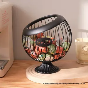 Coffee Pod Storage Basket with Removable Compartments for Kitchen Countertop, Fruit Snack Organizer and Desktop Decoration, Coffee Accessories