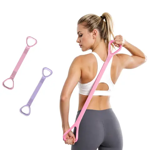 Figure 8 Fitness Resistance Band - Men's Gym & Workout Accessory, Durable Stretching, Elastic Sport, Double Loops, Grip-Friendly Dotted Contact Area, 45cm Compact for Arms, Chest, Back Muscle Training & Bodybuilding