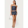 Sora Sequin Denim Mini Skort