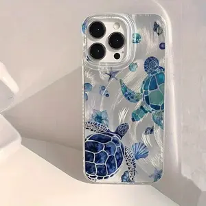 Summer Turtle Pattern Phone Case, Soft Shell Protection Cover for iPhone 17, 16pro, 15, 14, 13, 12, 11 Pro Max, Gift for Friends or Partner