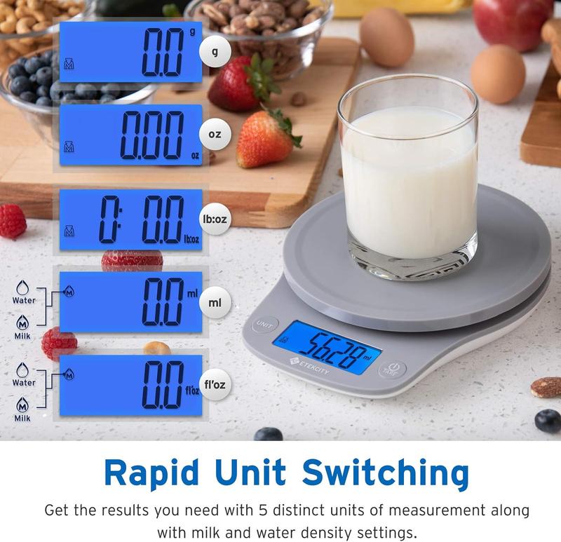 Etekcity 0.1g Food Kitchen Scale, Digital Ounces and Grams for Cooking, Baking, Meal Prep, Dieting and Weight Management, 11lb/5kg, Measuring Utensils