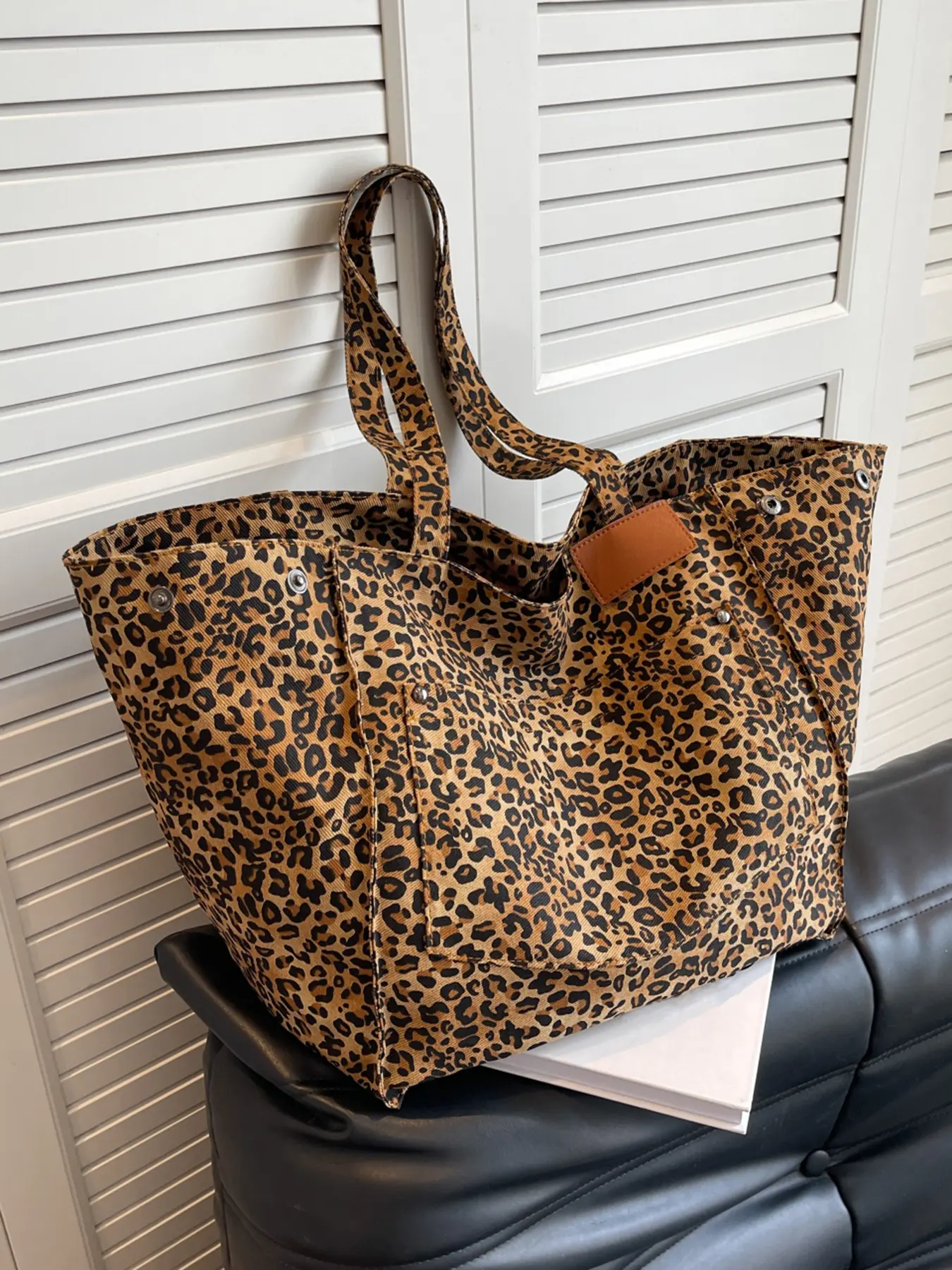 Leisure, simple and versatile, Fashionable casual bag, Shoulder Tote Hobo leopard print tote bag with separation, fashionable large capacity shoulder bag, can accommodate tablets and files, suitable for commuting, school, and outdoor outings
