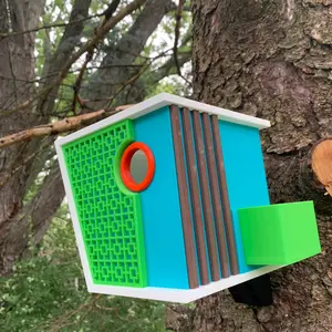Mid-Century modern birdhouse V2