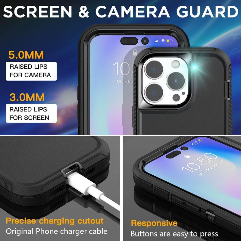 Heavy Duty Shockproof Holster Case for Apple iPhone 17 Air 16 15 Plus 14 13 12 Mini 11 Pro Max Cover with Belt Clip