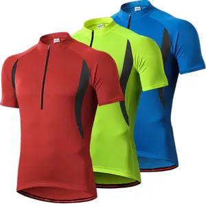 Men’s 3-Pack Summer Cycling Short-Sleeve Shirts, Non-Slip, Breathable, Quick-Dry, Half-Zippered Neck Design, Suitable for Outdoor Cycling#SummerVibes