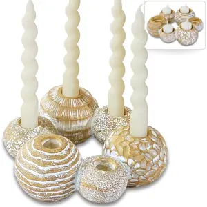 Kate Aspen 2-in-1 Gold Candle Holder for Dining, Coffee Table, Modern Home Decor