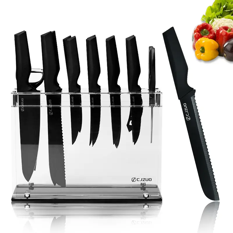 19Pcs,Black Kitchen Knife Set,Chef,Bread,Knife,Household Cooking Cutlery Gift