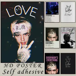 Singer Lil Peep Album Diamonds Poster High Quality Print Waterproof Wall Sticker Bar Cafe Living Room Decor Modern Aesthetic Home Decoration Gift Vintage TrendyX