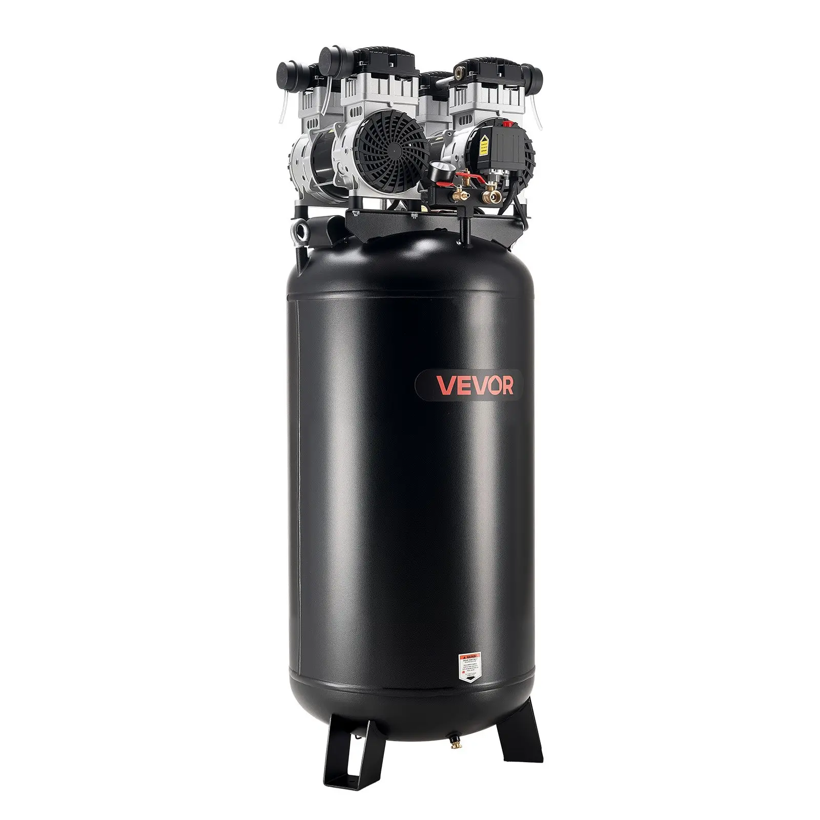 【FathersDayGift】VEVOR 60 Gallons Heavy-Duty Air Compressor, 4HP 10SCFM at 90PSI Air Compressors with Max 125PSI Pressure, Oil-Free Compressor Tank for Industrial Manufacturing, Large Workshops (230V 60Hz, No-Plug)
