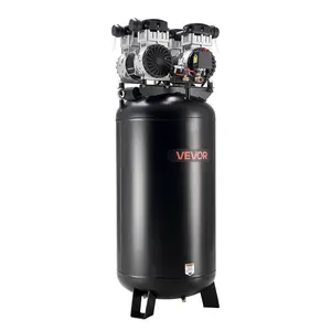 【FathersDayGift】VEVOR 60 Gallons Heavy-Duty Air Compressor, 4HP 10SCFM at 90PSI Air Compressors with Max 125PSI Pressure, Oil-Free Compressor Tank for Industrial Manufacturing, Large Workshops (230V 60Hz, No-Plug)