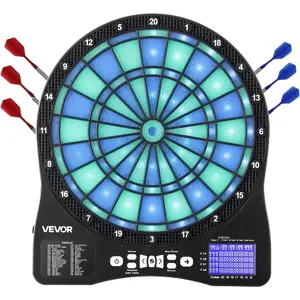 VEVOR Electronic Dart Board, LED-Illuminated Target Dartboard with 48 Games 500+ Variations, Includes 6 Dart Shafts with Flights 50 Soft Tips, Cricket Scoring LCD Screen - Supports Up to 8 PlayersVEVOR Super Brand Day