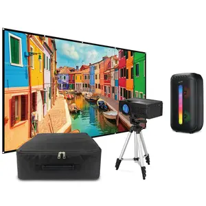 iLive Pop-up Projector Movie Kit with 120" Screen & Party Speaker