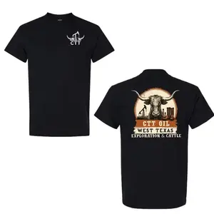 [Ssummer outfits]CTT Oil Exploration & Cattle West Texas Design V2 T-shirt, Lanmand Graphic Tee, Oilfield Ranch Top, Unisex Shirt C
