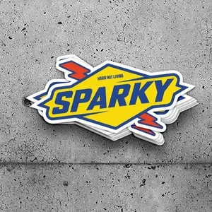 Electrician Sparky Sticker, Sarcastic Stickers, Hard Hat Sticker, Blue Collar Sticker, Construction Decal, Hard hat stickers