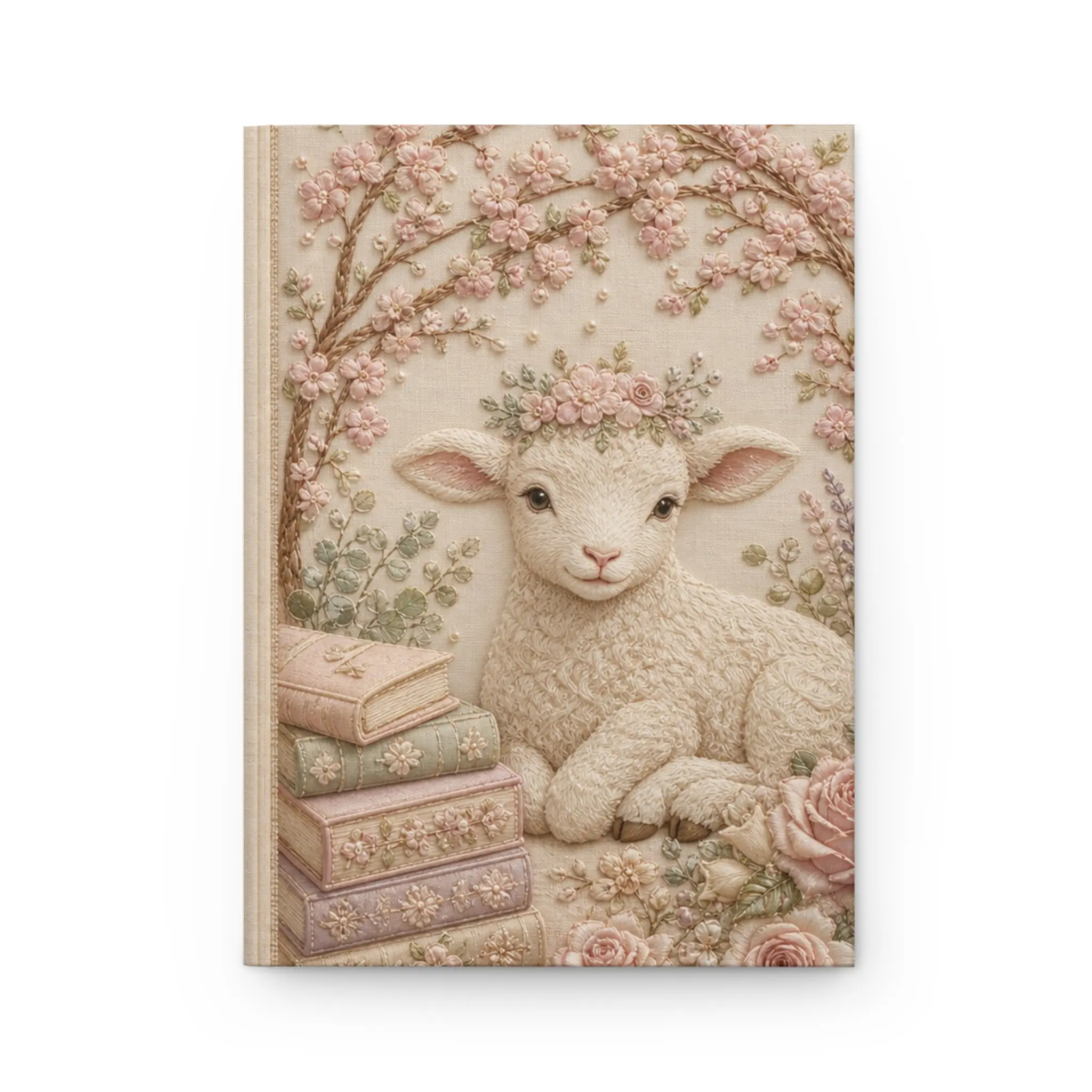 Keepsake Journal, Heirloom Blossom Hardcover Notebook, Pregnancy Journal, New Mom Gift, Baby Shower Gift, Lined 150 Pages