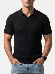 Men's Ice Silk Polo Shirt  Ice Silk Cool Fabric & Slim Fit Design  Summer Outdoor Sports & Casual Wear Waffle Texture Stylish Sportswear