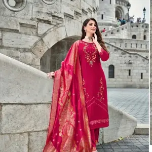 Elegant Kurta Salwar Set with Boutique Work and Jacquard Dupatta for Women - Overalls, Womenswear