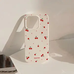 Cute Cherry Pattern Phone Case, Anti-drop Cellphone Protective Case, Total Protective Shockproof Mobile Phone Cover for iPhone 11 12 13 14 15 Pro Max, Casing
