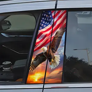 2 Piece Car Column Stickers, Eagle Creative B Pillar Anime Cartoon Vehicle Exterior Decoration, Waterproof Sunproof HD Stickers, Side Decals, Gloss Vinyl Decal
