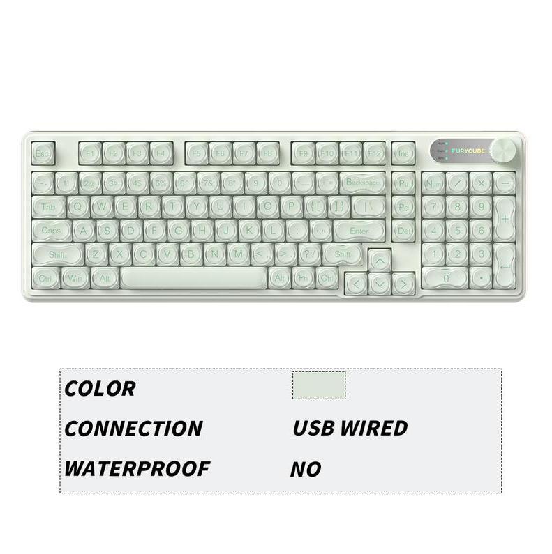 Brand new upgraded model IP98 Wired Keyboard Mechanical Feel Gradient PBT Keycaps Side-Engraved Backlit Letters Smart Knob Gasket Structure Waterproof Hot Swappable RGB Lighting Durable Double-Shot Keycaps Anti-Oil Matte Texture Membrane Keyboard