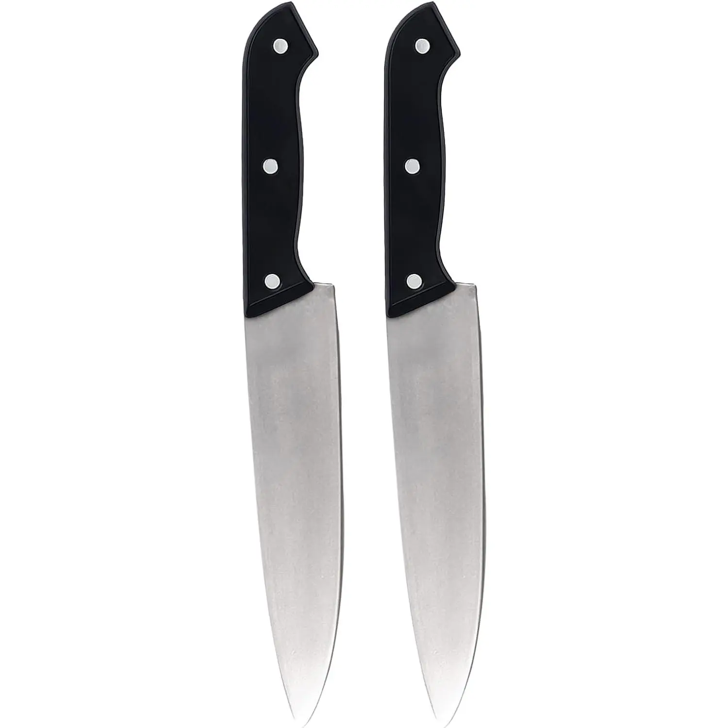 2PC Fake Knife Halloween Butcher Silver Kitchen Knife Toy Horror Cosplay Prop