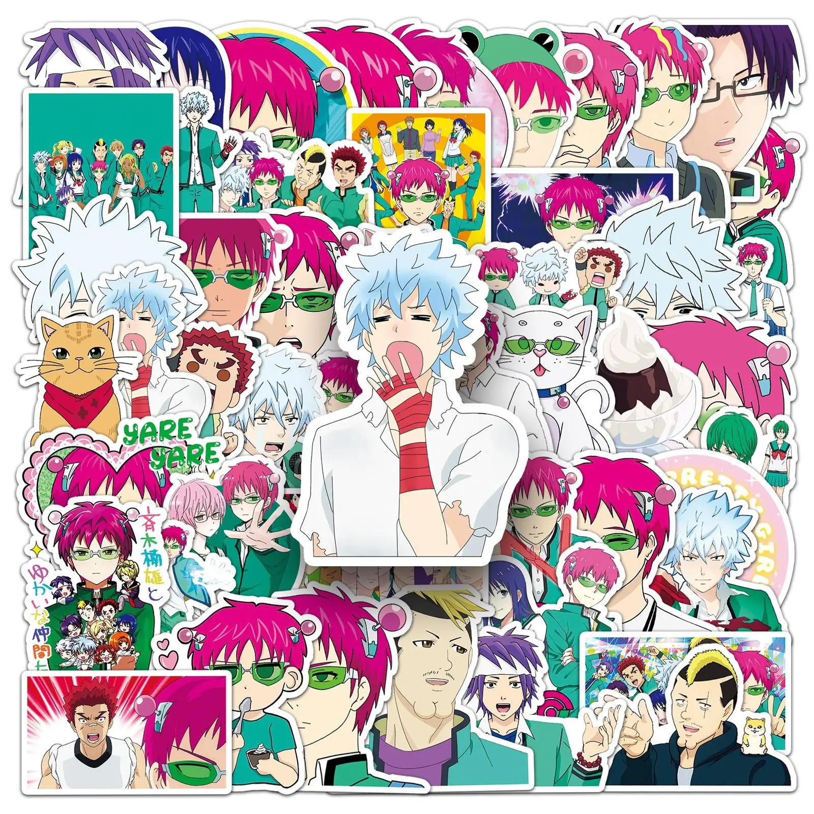 Anime Character Pattern Sticker, 50pcs/set Waterproof Self Adhesive Sticker, DIY Sticker for Gift Greeting Card Water Bottle Laptop Phone