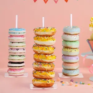 Creative Birthday Party Donut Display Stand, Transparent Acrylic Donut Wedding Decoration, Perfect for Party Decorations