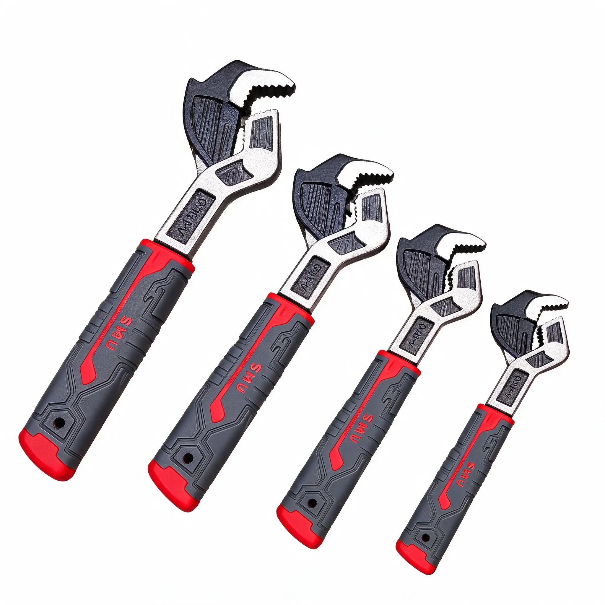 Self-Locking Multifunctional Pipe Wrench Set, 6-12 in Quick-Opening Flexible Wrenches for Water Heating Pipes (6, 8, 10, 12 in Sizes)