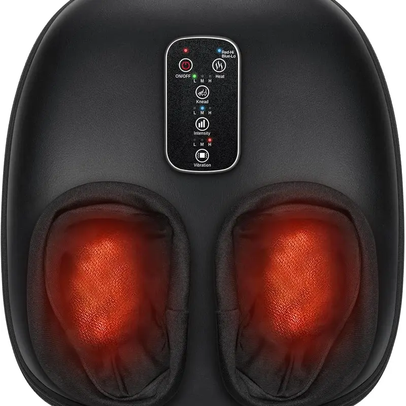 Cotsoco Shiatsu Foot Massager Machine with Soothing Heat and Air Compression, 3D Deep Kneading Therapy for Blood Circulation and Plantar Comfort, Quiet Portable Design with Removable Sleeve, Ideal Gift for Relaxing Therapy
