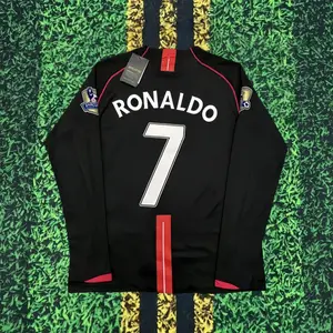 0708 Away Match Retro Black Ronaldo Long-Sleeve Jersey