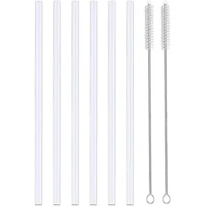 6 Pack Replacement Straws Compatible withHydro Flask Straw Lid Wide Mouth Bottle, 9.8''L X 0.33'' W, for Hydroflask Wide Mouth Flex Straw Cap, Plastic, Cuttable