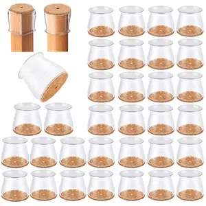 Chair Leg Floor Protectors with Felt Pads Silicone Chair Leg Caps for Hardwood Tile Floors Fits Round & Square Furniture Legs  Heavy Duty Scratch and Noise Protection
