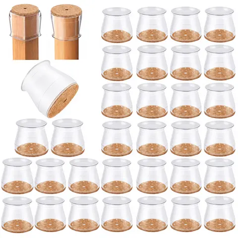 Chair Leg Floor Protectors with Felt Pads Silicone Chair Leg Caps for Hardwood Tile Floors Fits Round & Square Furniture Legs  Heavy Duty Scratch and Noise Protection
