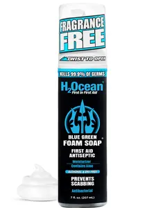 H2Ocean Blue Green Foam Soap - Antibacterial Body Wash with Aloe Vera for Sensitive Skin & Tattoos