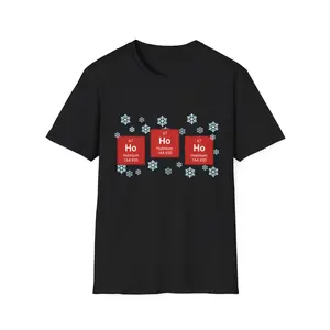 Nerdy Chemistry Element Softstyle T-Shirt for Christmas, Funny Science Gift, Periodic Table Tee, Unisex Holiday Shirt, Science Lover Top