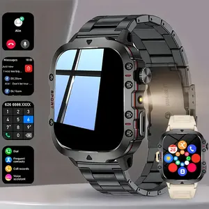 2026 New Men's Smartwatch, Outdoor Sports Watch LED Light, Touch Screen, Message Reminder, Wireless Calling, USB Charging, Rechargeable Lithium Polymer Battery, Suitable for Android and IPhone, Touchscreen Smartwatch